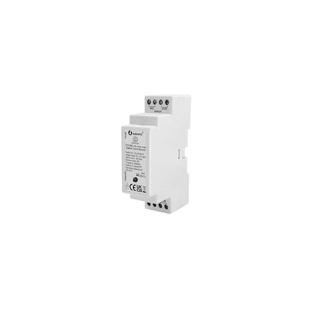 Zigbee Relæ   Din Skinne, Zigbee 3.0, 16a fra Gledopto