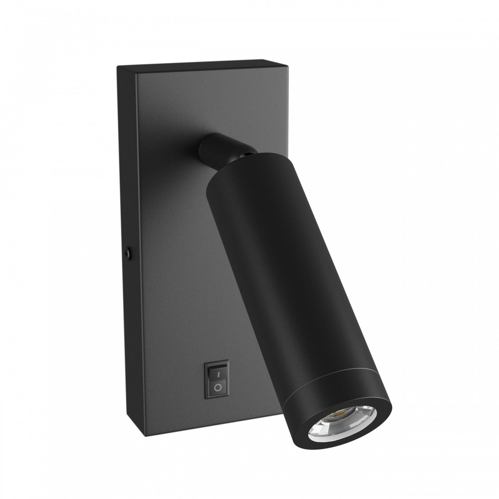 Madara Slim Væglampe Uden Lyskilde, Med Afbryder, 230v, Ip20, 38x95 + Base140x60x25, Sort fra Spectrum