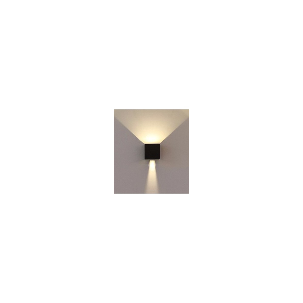 V Tac 5w Led Sort Væglampe   Firkantet, Justerbar Spredning, Ip65 Udendørs, 230v, Inkl. Lyskilde   Dæmpbar : Ved Tilkøb, Kulør : Varm fra V-tac