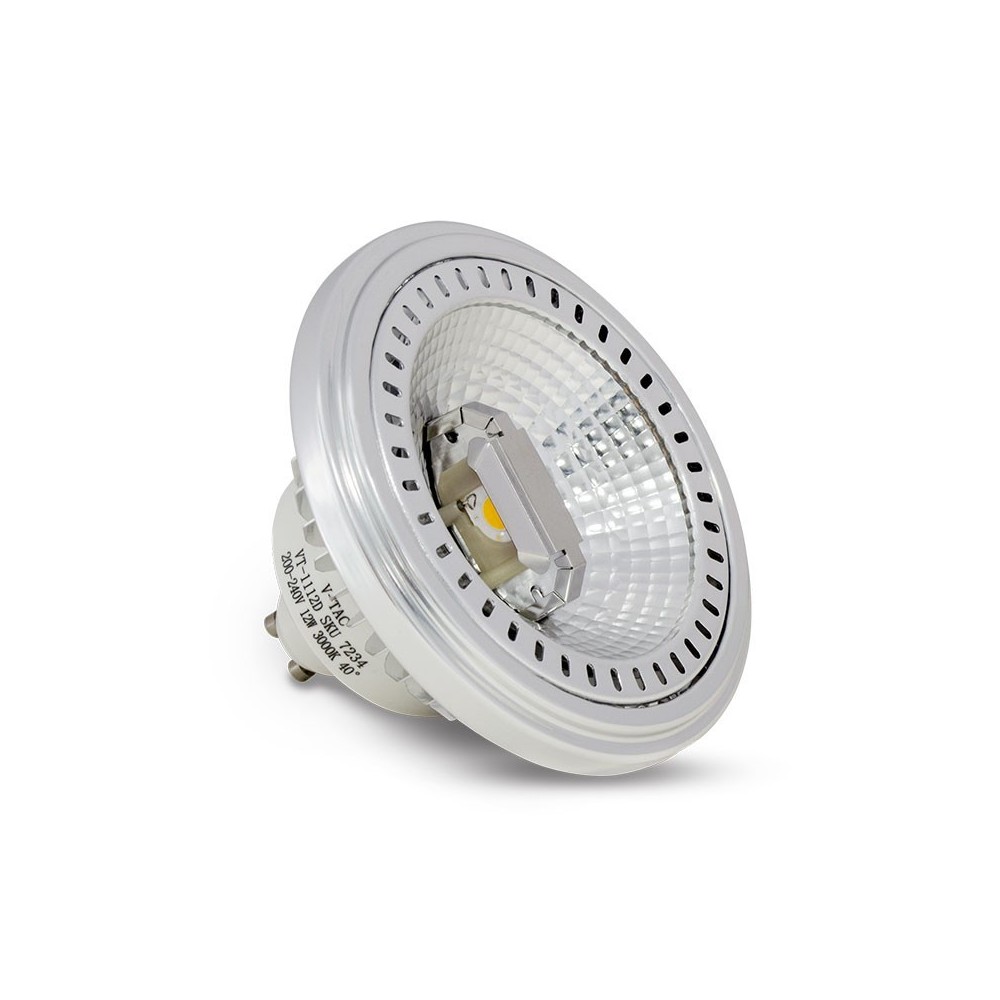 V Tac 12w Led Spot   Gu10 Ar111   Dæmpbar : Dæmpbar, Kulør : Varm fra V-tac
