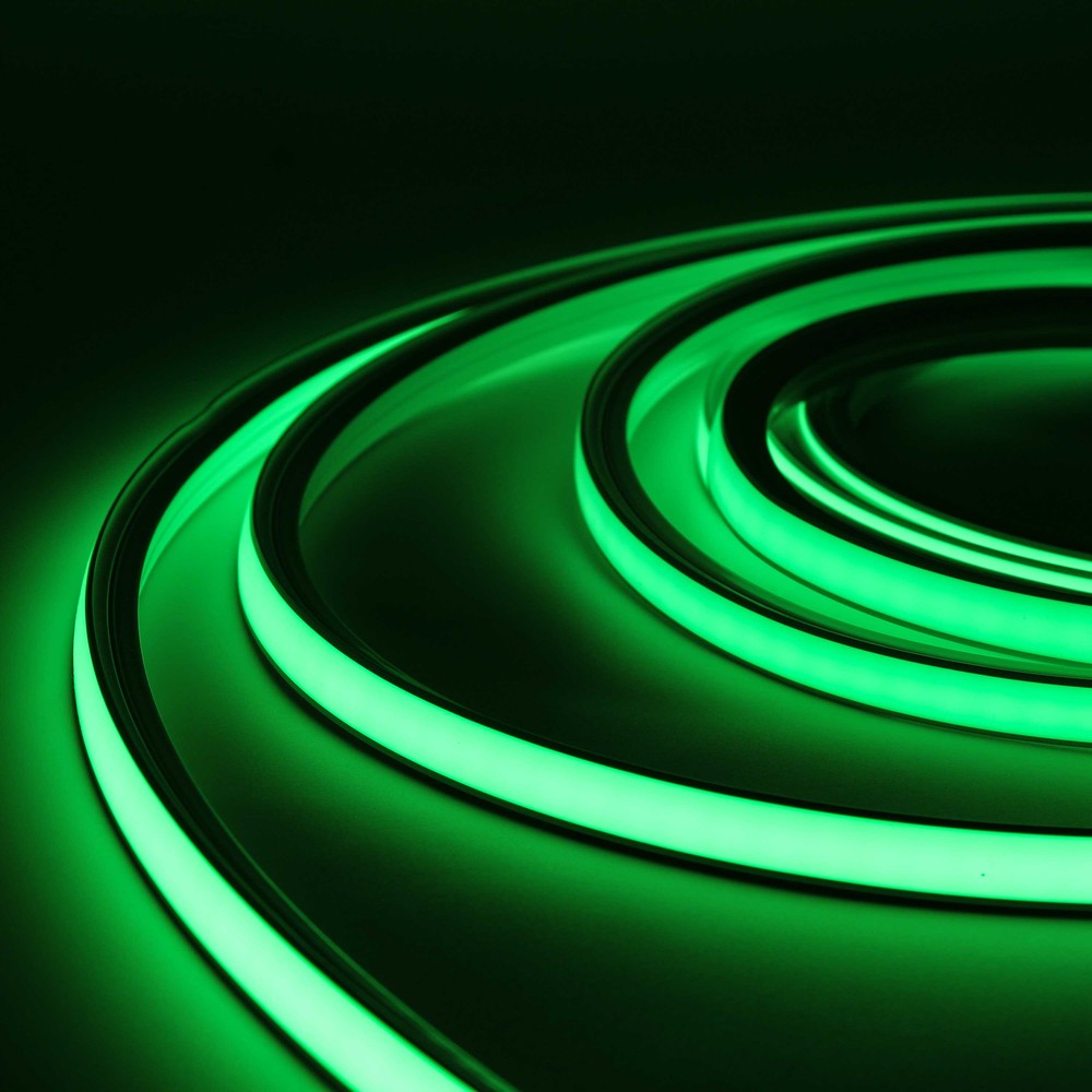 5m Anycut Neon Flex 10x10 Grøn Led Strip   8w M, 12v, Ingen Klippeafstand   Kulør : Grøn fra Ledlife
