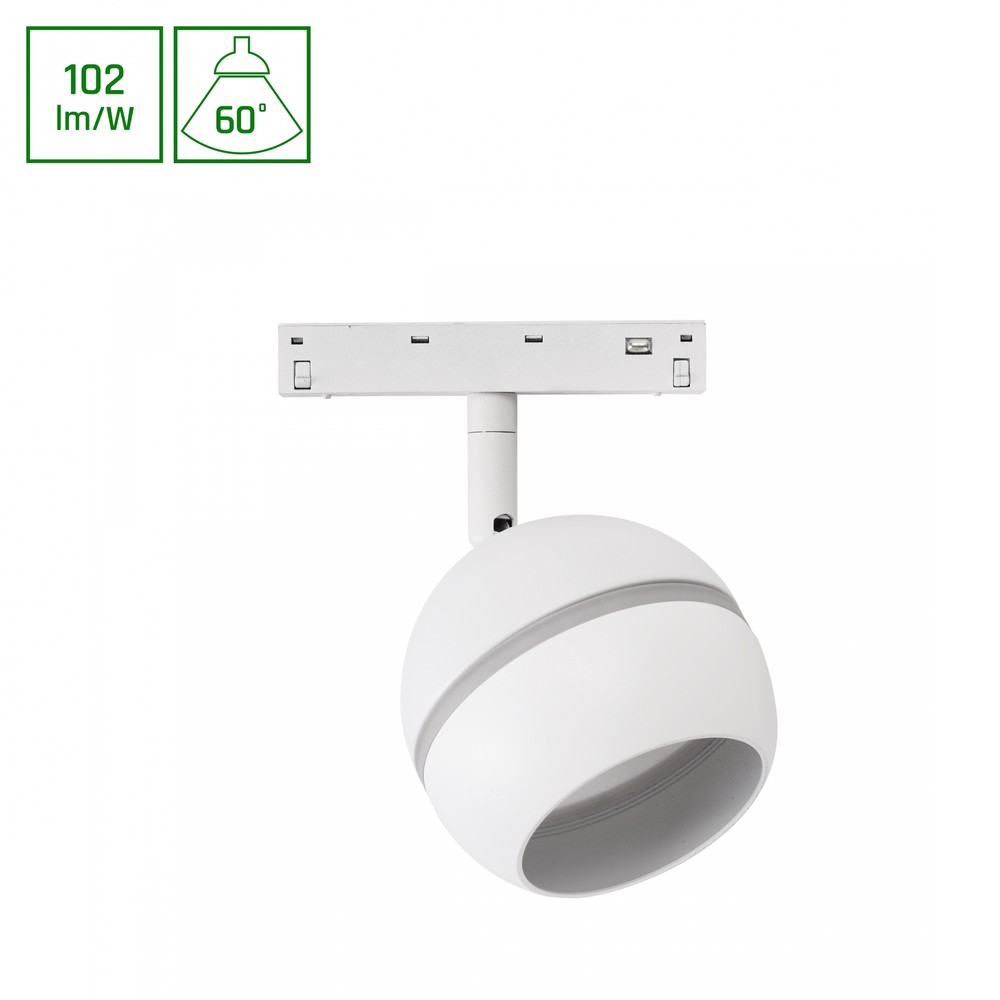 System Shift Basic   Globe Ring Kugle Lampe, 90mm, 10w, 2700k, Hvid   Dæmpbar : Ikke Dæmpbar, Kulør : Varm fra Spectrum