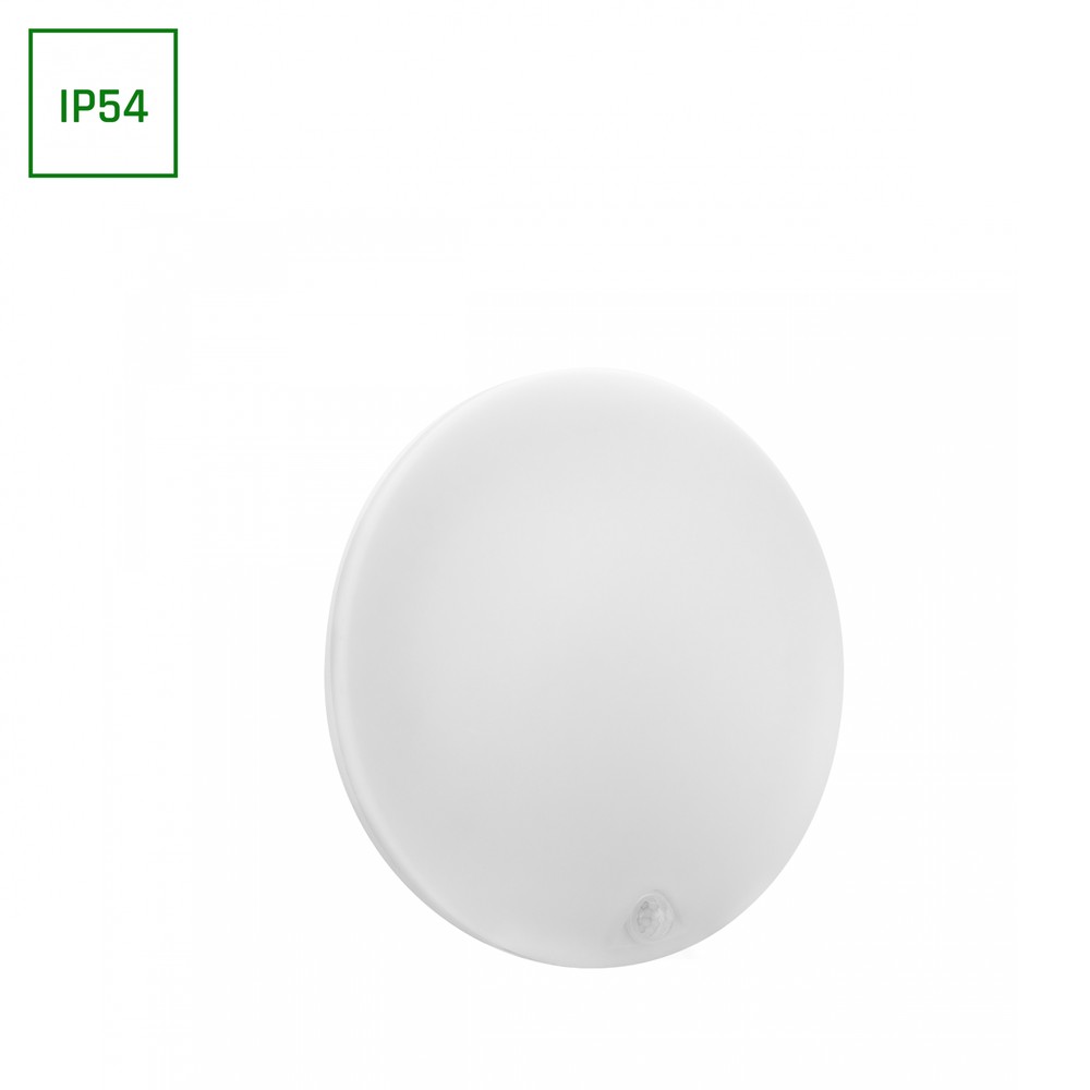 Nymphea Proxi Pir 18w 120°, Ip54, ø300x60mm, Rund, Hvid, 230v Dæmpbar : Ikke Dæmpbar, Kulør : Varm fra Spectrum