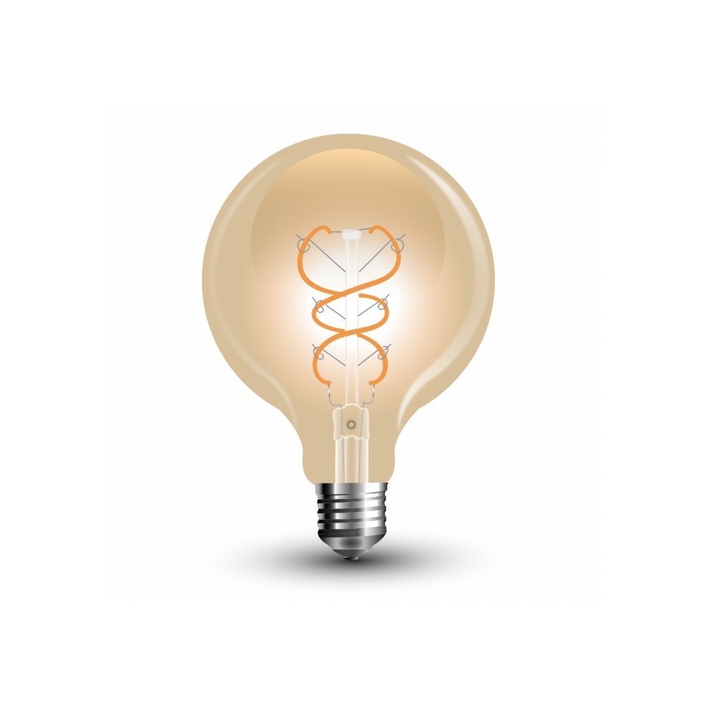 V Tac 5w Led Globepære   Kultråd, ø12,5cm, Ekstra Varm Hvid, E27   Dæmpbar : Dæmpbar, Kulør : Ekstra Varm fra V-tac