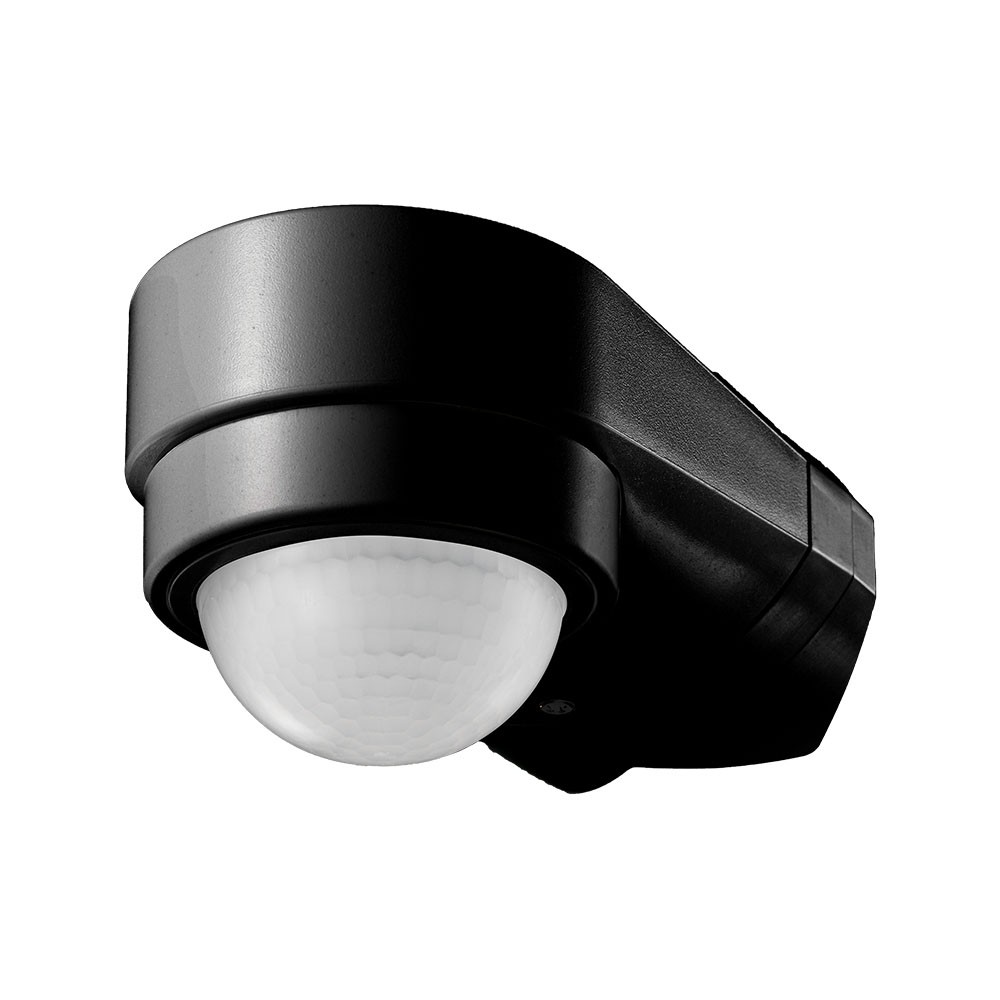 Sensor Til Hushjørne, Sort, Bevægelsessensor Justerbar, Hjørne Montering, Ip65 (max:600w Led) fra V-tac