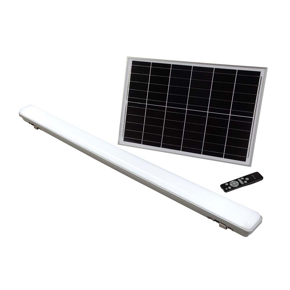 V Tac 120cm Armatur Inkl. Solcellepanel   18w, Cct(3 I 1), Sensor, Rf Fjernbetjening, Ip65 Udendørs   Kulør : 3 I 1 fra V-tac