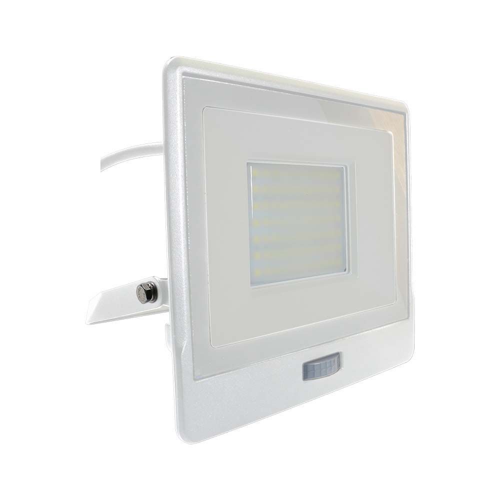 50w Projektør Pir Sensor, Samsung Chip, 1m Kabel, 4000k, Hvid Hus Kulør : Neutral fra V-tac