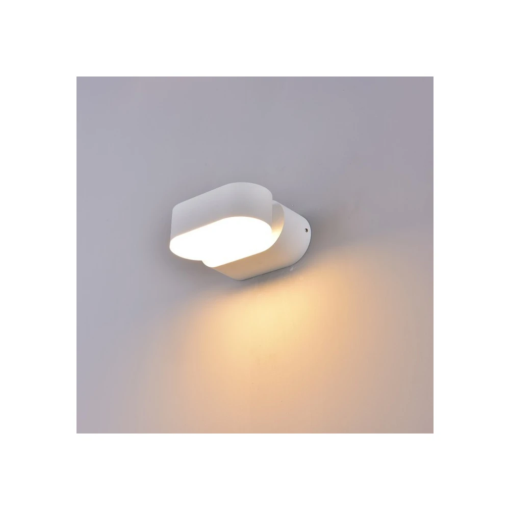V Tac 6w Led Hvid Væglampe   Oval, Roterbar 350 Grader, Ip65 Udendørs, 230v, Inkl. Lyskilde   Dæmpbar : Ikke Dæmpbar, Kulør : Varm fra V-tac