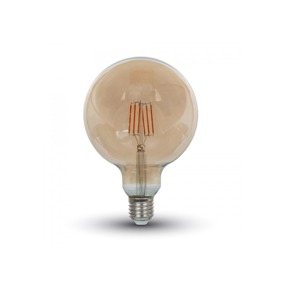 V Tac 6w Led Globepære   Kultråd, ø12,5 Cm, Ekstra Varm Hvid, 2200k, E27   Dæmpbar : Ikke Dæmpbar, Kulør : Ekstra Varm fra V-tac