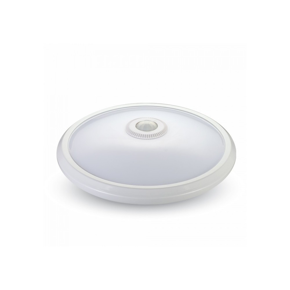 V Tac 12w Led Sensorlampe   Samsung Led Chip, Pir Sensor, Ip20 Indendørs, 230v, Inkl. Lyskilde   Dæmpbar : Ikke Dæmpbar, Kulør : Varm fra V-tac