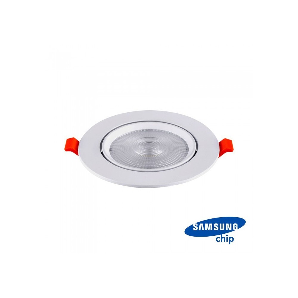 V Tac 20w Led Spotlight Hul: ø14,5 Cm, Mål: ø17 Cm, 3 Cm Høj, Samsung Led Chip, 230v Dæmpbar : Ikke Dæmpbar, Kulør : Varm fra V-tac