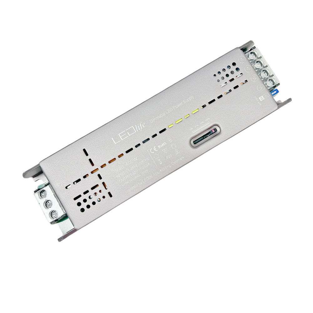 Slide Dæmpbar 12v 400w Strømforsyning   12v Dc, 33,3a fra Ledlife