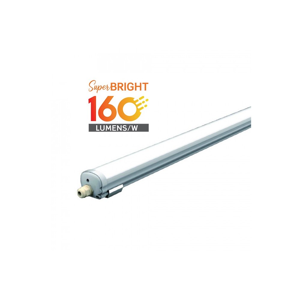 V Tac Vandtæt 32w Komplet Led Armatur   150 Cm, 160 Lm W, Gennemfortrådet, Ip65, 230v   Dæmpbar : Ikke Dæmpbar, Kulør : Neutral fra V-tac