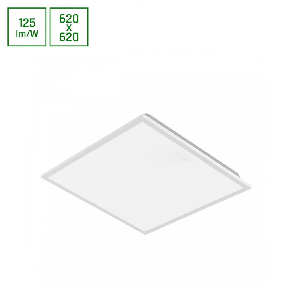 Algine Panel 40w Neutral Hvid, 230v, 120°, Ip20, 620x620x32, Hvid Dæmpbar : Ikke Dæmpbar, Kulør : Neutral fra Spectrum