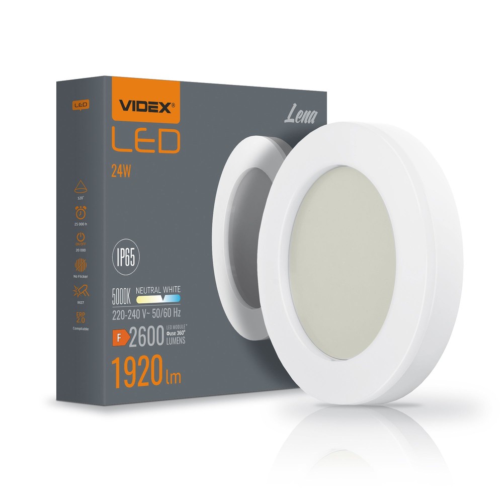 Lena Væglampe 24w   Neutral Hvid, 230v, Lysstyrke 2600, Forbrug 24   Kulør : Neutral fra Videx