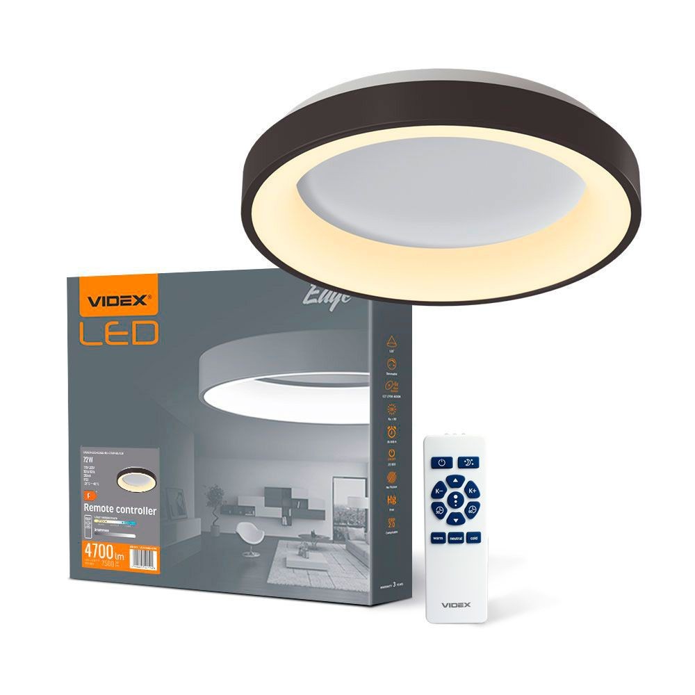 Edge Loftlampe 72w   Sort, 230v, Lysstyrke 7500, Forbrug 72   Dæmpbar : Via Fjernbetjening, Kulør : Kold fra Videx