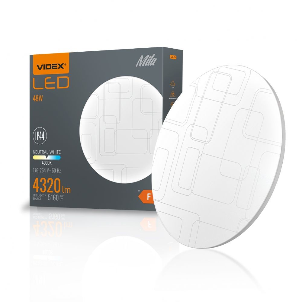 Mila Loftlampe 48w   Led, Neutral Hvid, 230v, 5160lm   Kulør : Neutral fra Videx