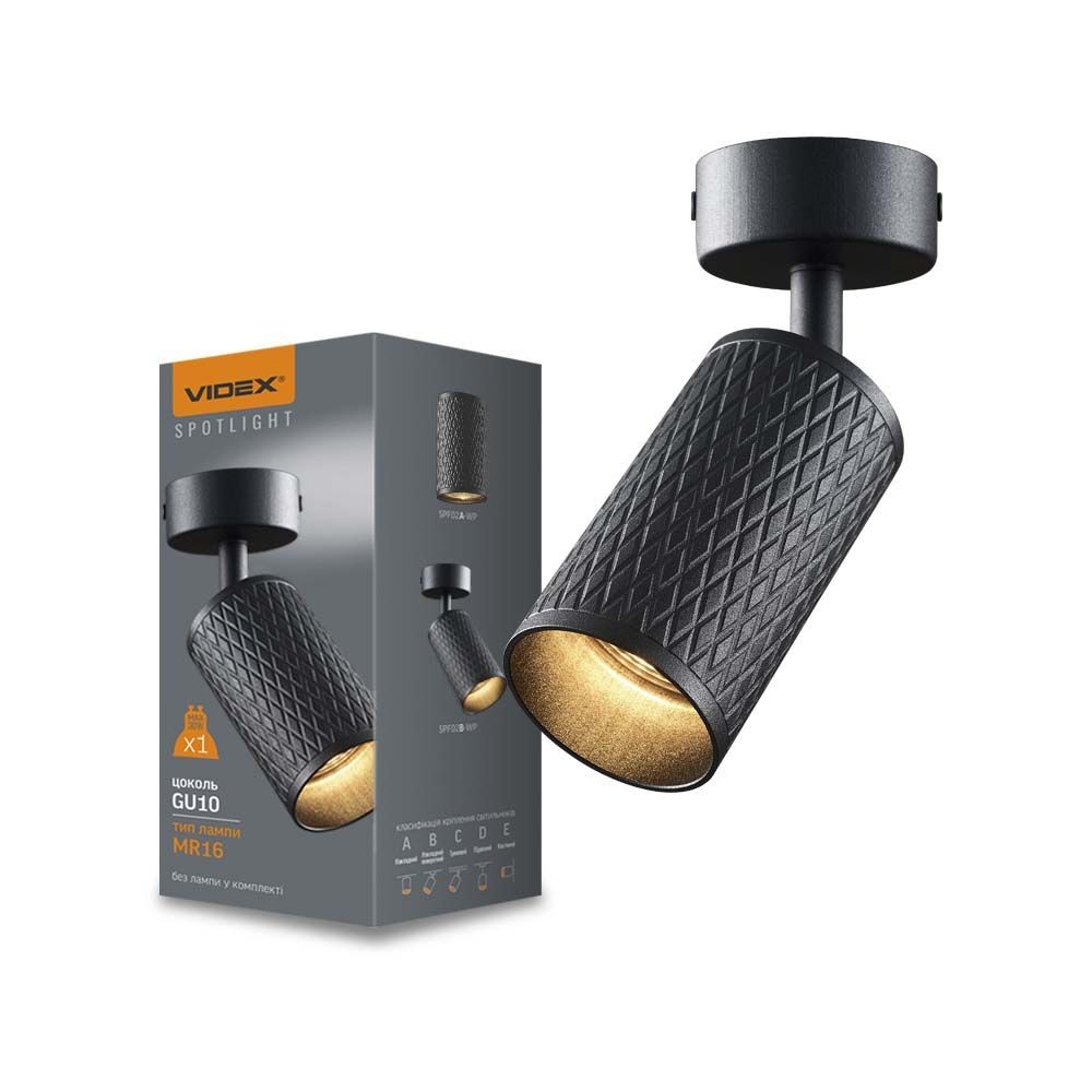 Grant Spotlysarmatur Gu10   Væg  Og Loft, Sort, 230v, Max 30w fra Videx