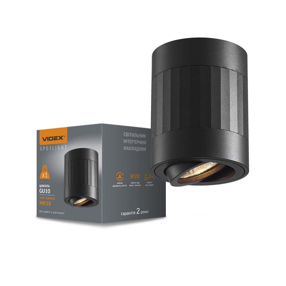 Paul Loftspot Gu10   Sort, 230v, Max 30w fra Videx