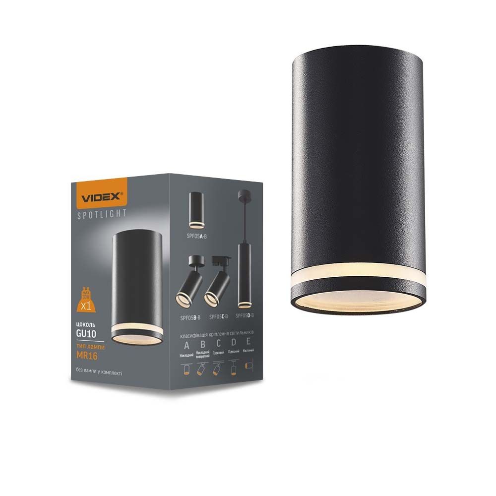Carmelo Loftspot Gu10   Sort, 230v, Max 30w fra Videx