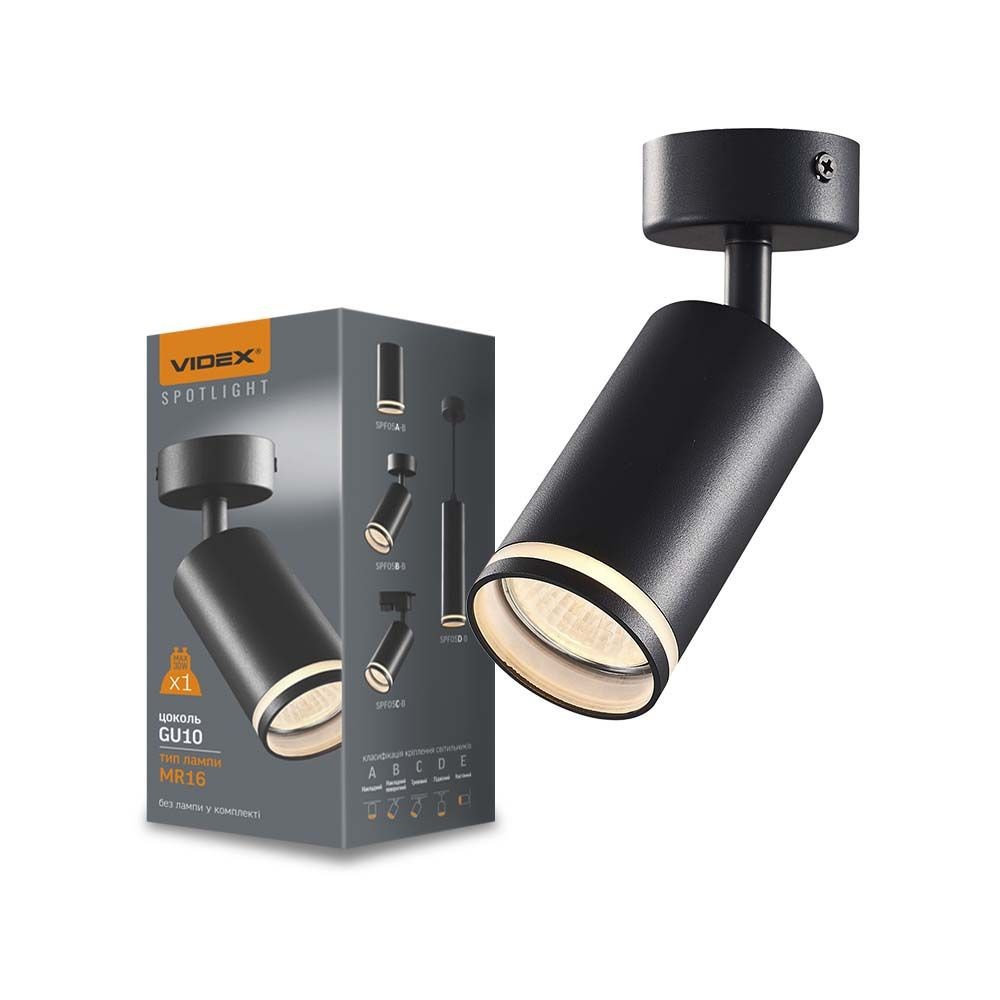 Martin Spotlysarmatur Gu10   Væg  Og Loft, Sort, 230v, Max 30w fra Videx