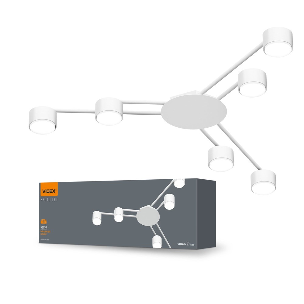 Ceiling Spotlight Luminaire Gx53   Spænding: 230v, Forbrug: Max 6x30 fra Videx