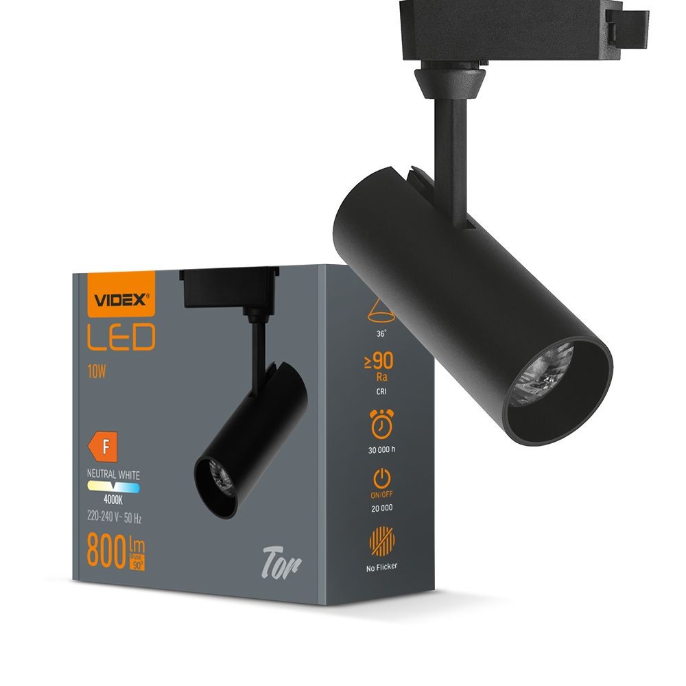 Tor Spotlight 10w   Sort, 230v, 800 Lm, Forbrug 10w   Kulør : Neutral fra Videx