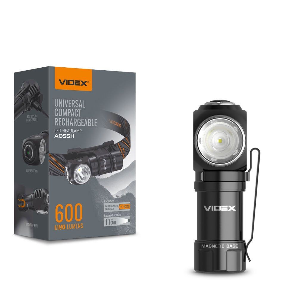 Led Lommelygte   Bærbar, 5700k, Lysstyrke 600lm, Forbrug 10w   Kulør : Kold fra Videx