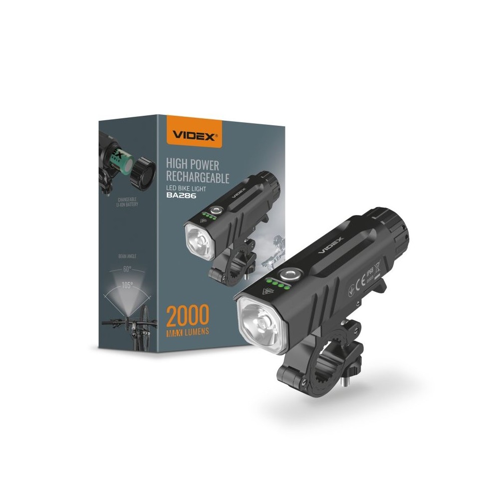 20w Led Cykellygte   5000k, Sort   Kulør : Neutral fra Videx