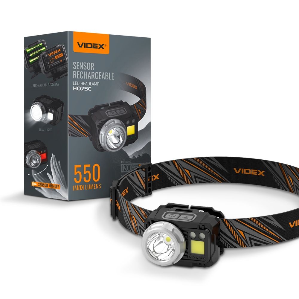 Led Pandelampe, Genopladelig, 5w + Cob 5000k, 550lm Kulør : Neutral fra Videx