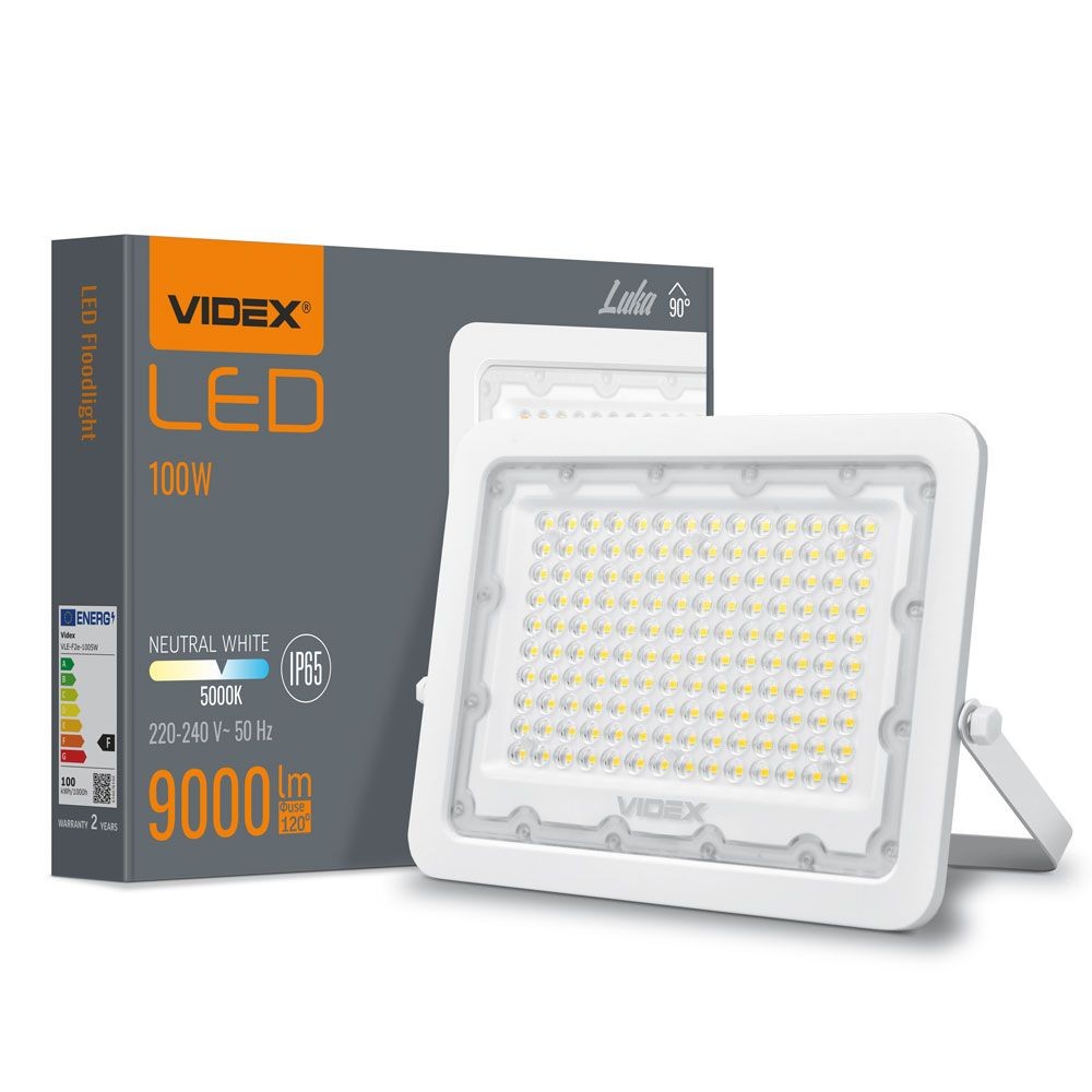 Luca Spotlys 100w   Led, Flood, Neutral Hvid, 230v, Lysstyrke 9000, Forbrug 100   Kulør : Neutral fra Videx