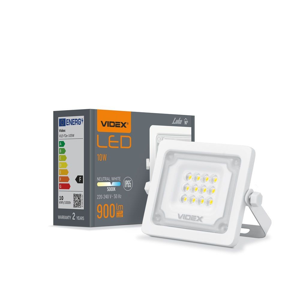 Luca 10w Led Projektør   Neutral Hvid, 230v   Kulør : Neutral fra Videx