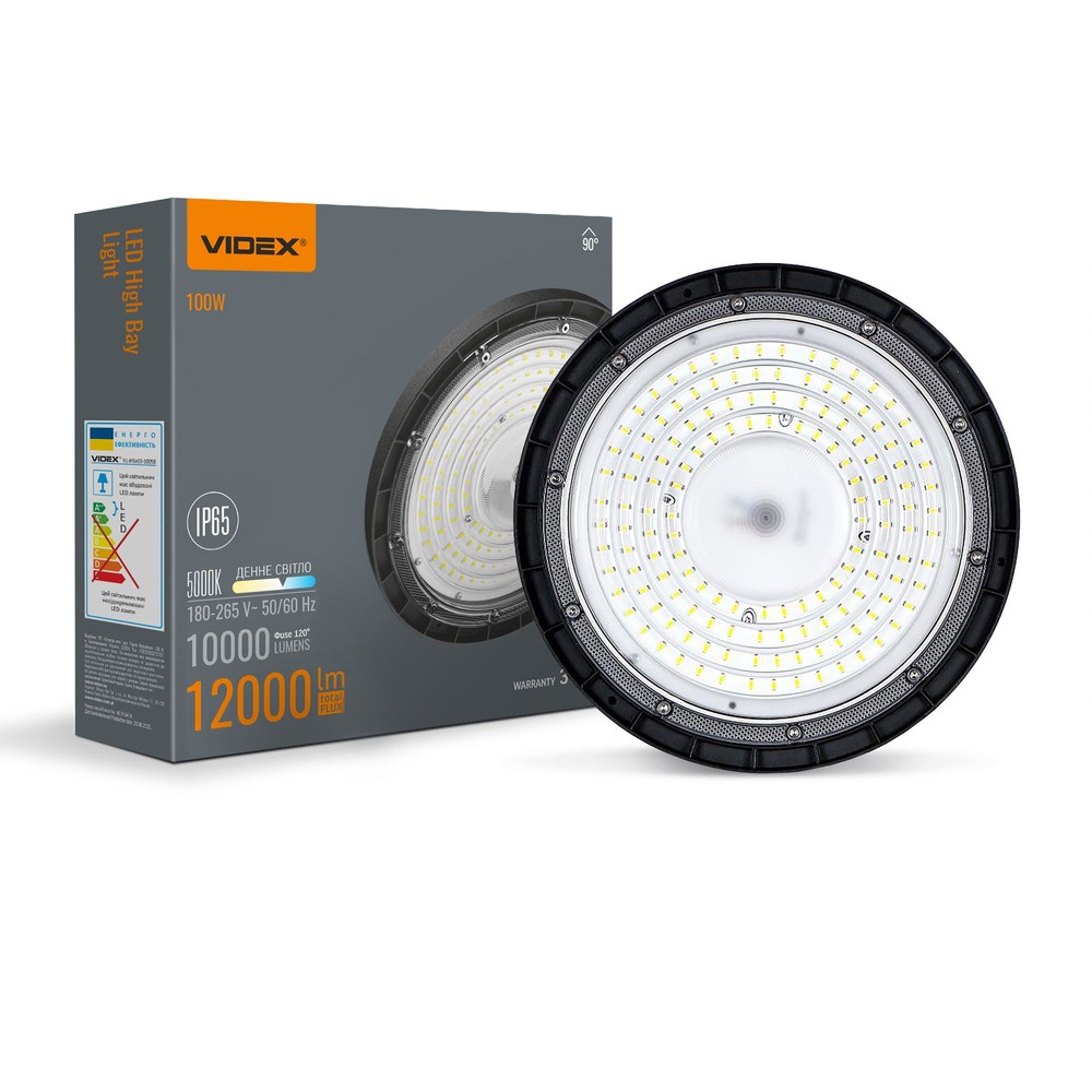 100w Led High Bay   5000k, 220v, Sort   Kulør : Neutral fra Videx