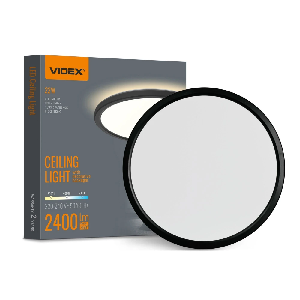 Loftlampe 22w Cct Justerbar, 220v, Sort, Led, Dekorativ Bagbelysning Kulør : Neutral fra Videx