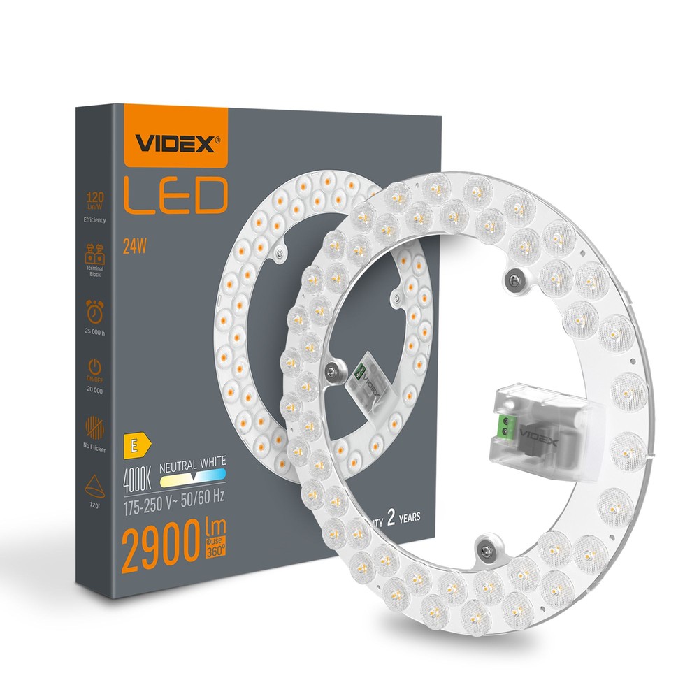 Led Modul 24w Neutral Hvid, 230v, 2900lm, Forbrug 24w Kulør : Neutral fra Videx