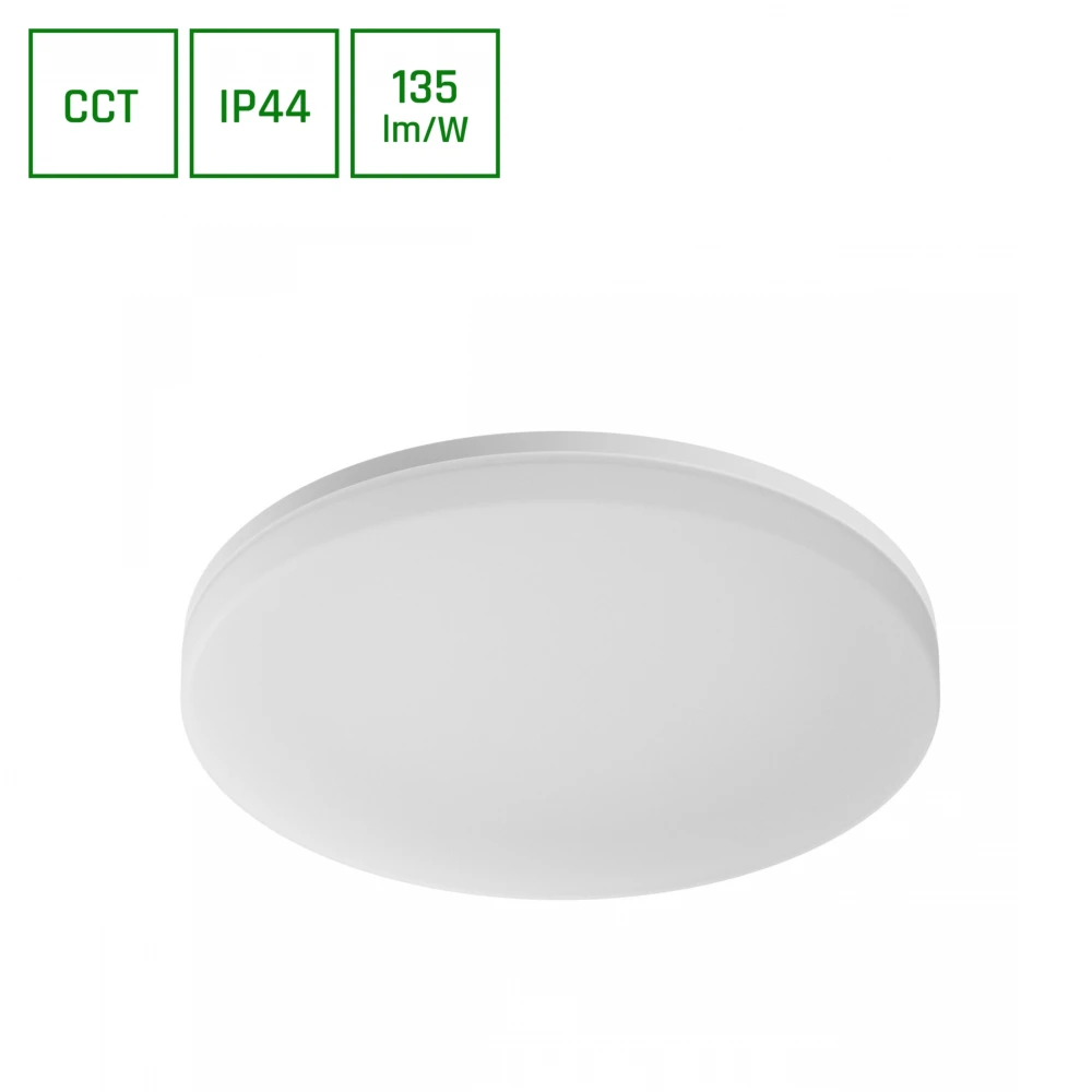 ø330x53 Mm Nymphea Fusion Loftlampe 20w 30w 40w Led Cct, 230v, 120°, Ip44, Hvid Dæmpbar : Ikke Dæmpbar fra Spectrum