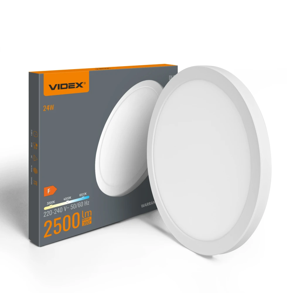 Dl6r Loftlampe 24w   Led, Varm Hvid, Neutral, 6500k, 220v, Hvid   Kulør : Neutral fra Videx