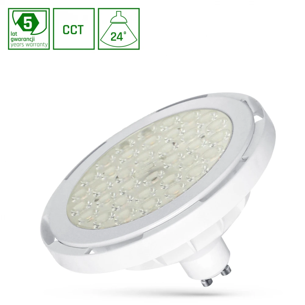 Ar111 Led 8.5w Gu10 230v, 24°, Cct, Hvid, Dæmpbar : Ikke Dæmpbar, Kulør : Cct (varm Til Kold Hvid) fra Spectrum