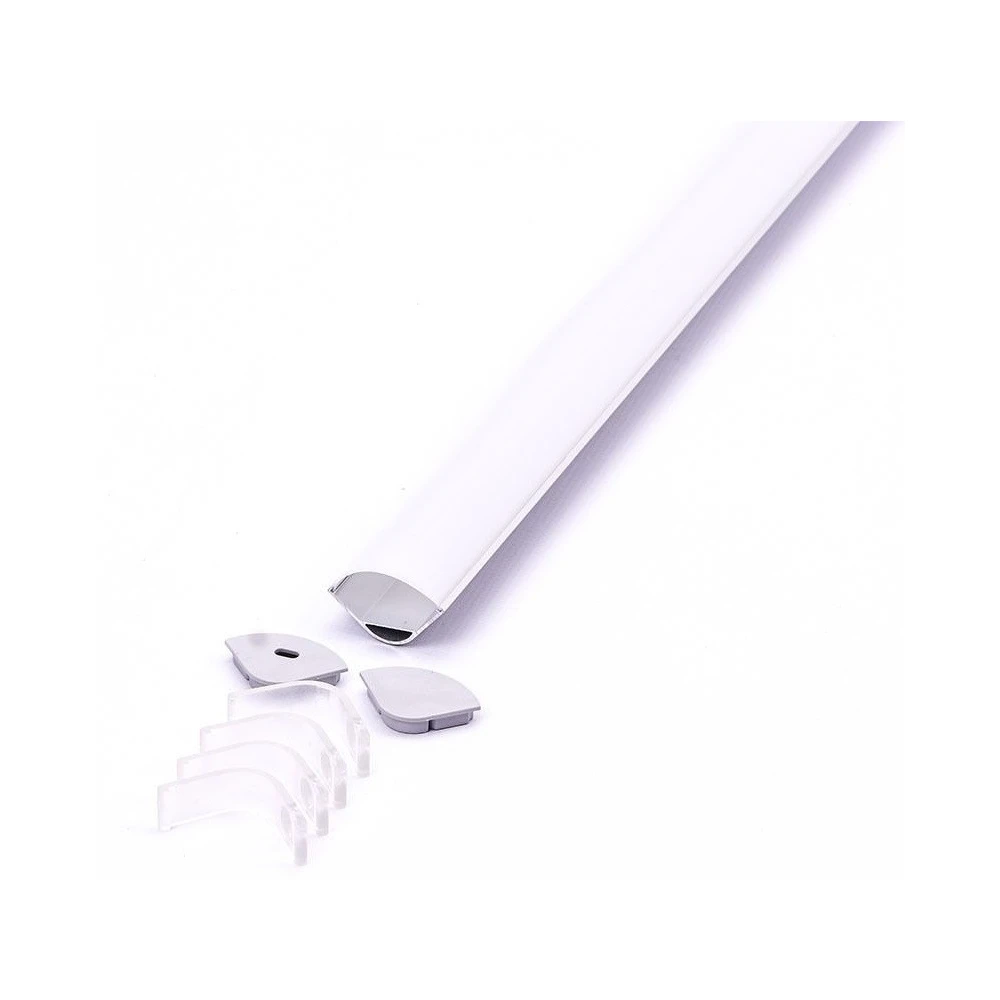 Alu Hjørneprofil 30x30 Til Ip65 Og Ip68 Led Strip 2 Meter, Inkl. Matteret Cover Og Klips fra V-tac