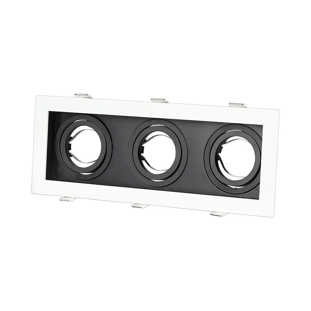 Vt 887 Lampe 3xgu10   Firkantet, Hvid+sort fra V-tac