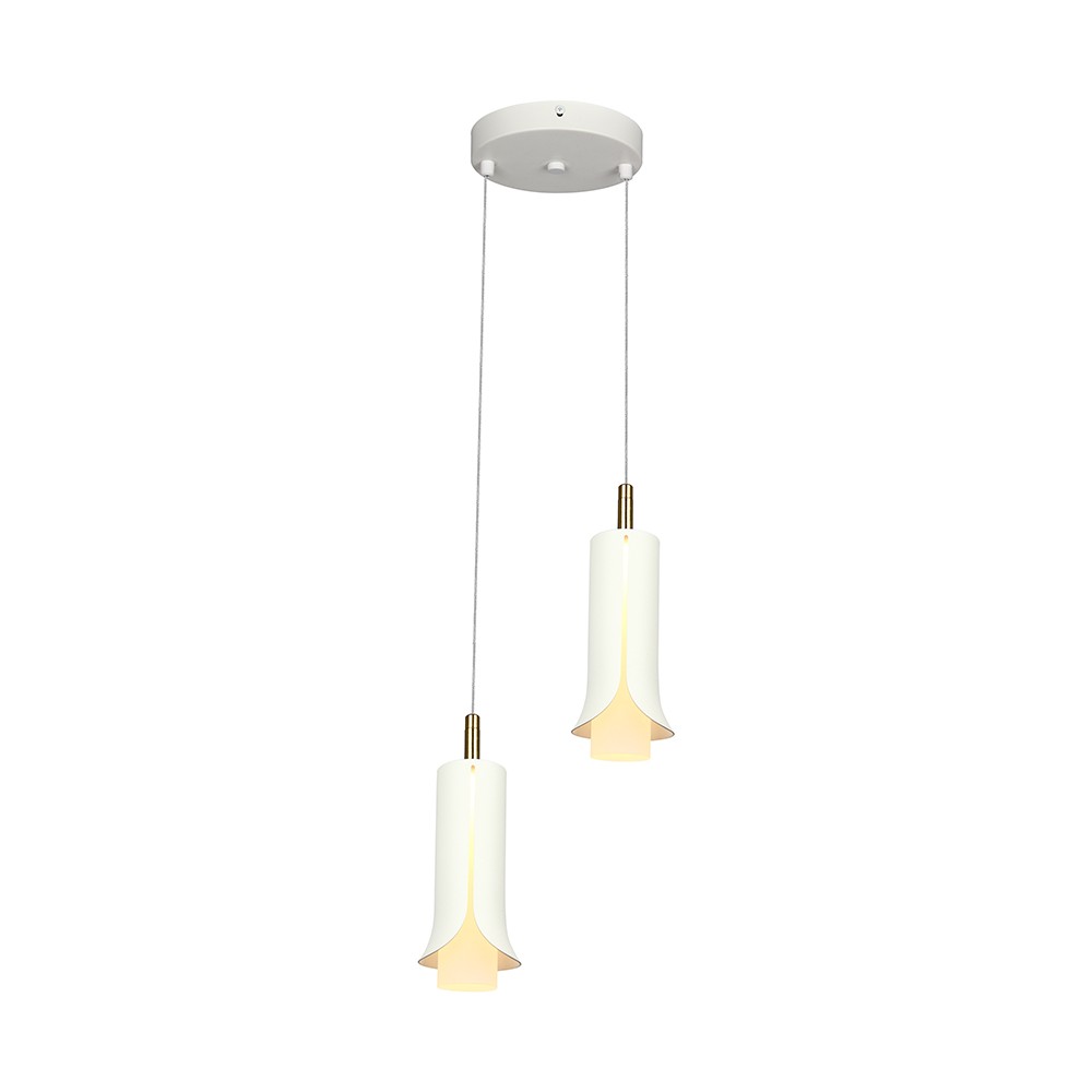 200x1770 Mm Vt 89026 Hængelampe 2x5w Led Dekorativ, 3000k, Sandhvid+guld Kulør : Varm fra V-tac
