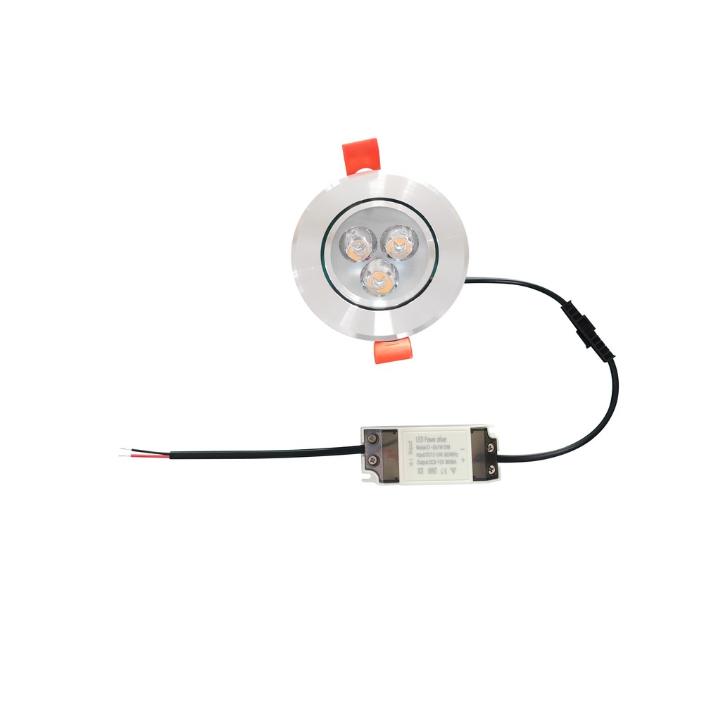 3w Indbygningsspot   Hul: ø7 8 Cm, Mål: ø8,4 Cm, 4 Cm Høj, Dæmpbar, 12v 24v   Dæmpbar : Dæmpbar, Kulør : Varm fra Ledlife