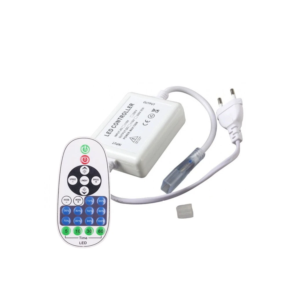 Rf Trådløs Timer+dæmper Med Fjernbetjening Inkl. Endeprop, Til 230v (type X 2), Memory Funktion, Maks. 50 M fra Ledlife