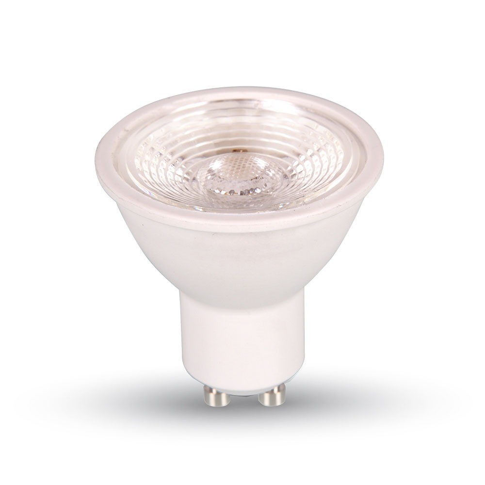 7w Gu10 Led Plast Spotlight, Linse, 6000k, 38d, Dæmpbar Kulør : Kold fra V-tac