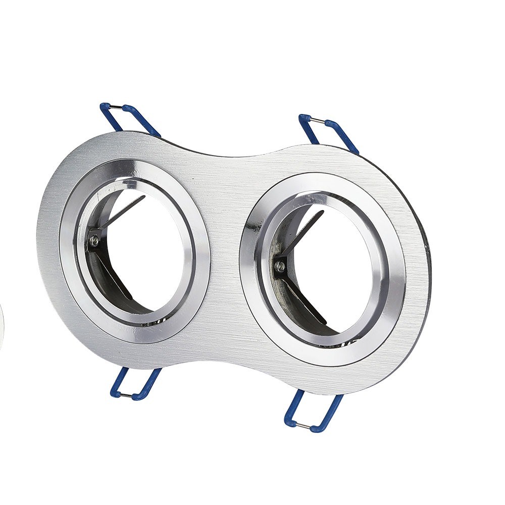 2xgu10 Lampe Runde, Aluminium Børstet fra V-tac