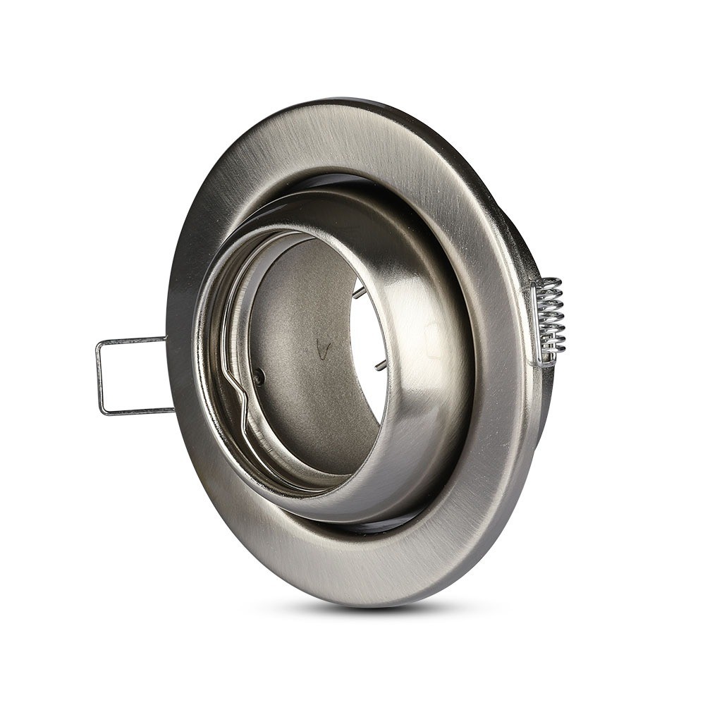 Gu10 Lampe (vip) Rund, Satin Nikkel fra V-tac