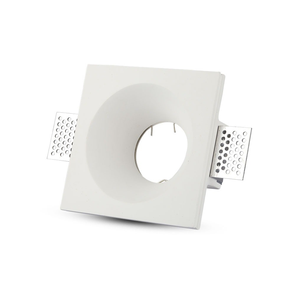 Gu10 Downlight Til Gipsloft Indspartling Ekskl. Lyskilde Og Fatning, 12x12cm, Firkantet, Undersænket fra V-tac
