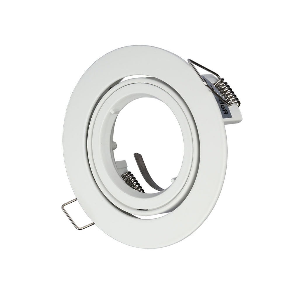 Mr16 Gu10 Downlight Kit Uden Lyskilde, Hvid, Hul: ø8,5 Cm, Mål: ø9,5 Cm fra V-tac