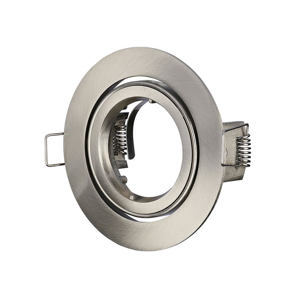 Gu10 Lampe Rund, Satin Nikkel fra V-tac