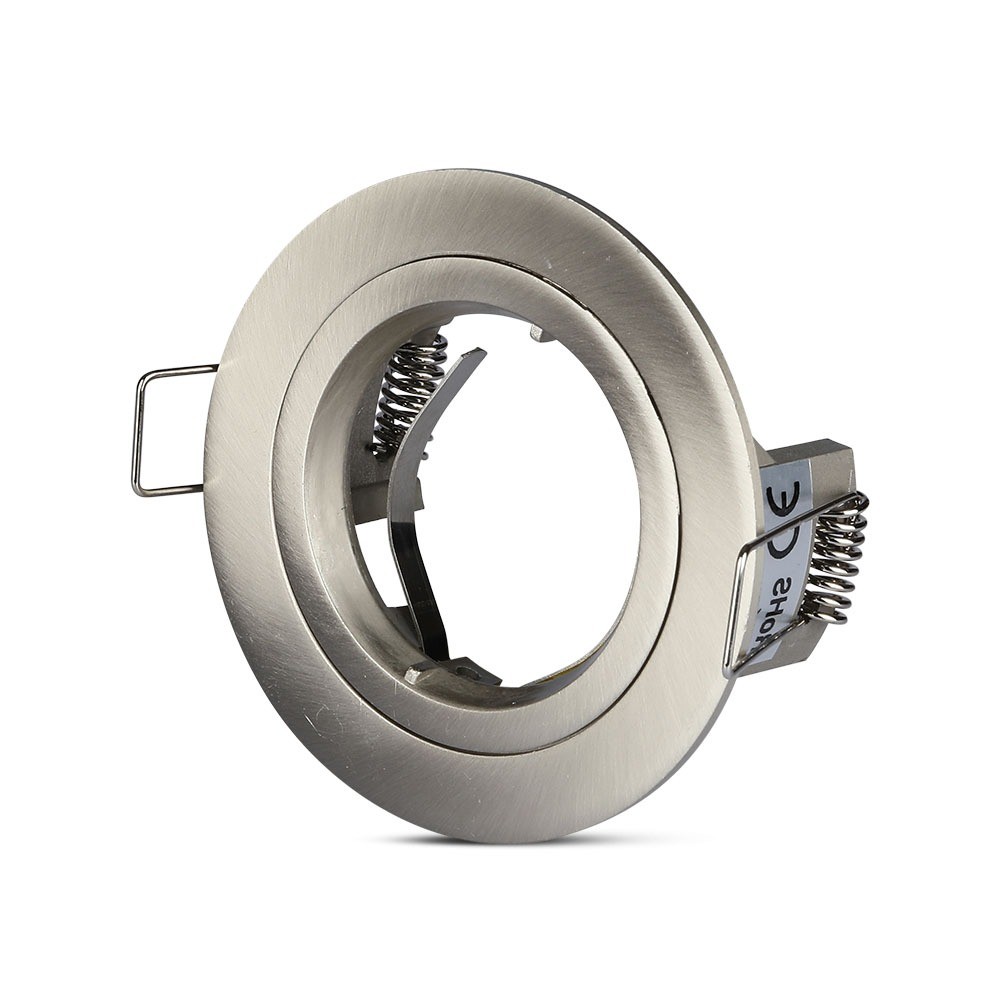 Gu10 Lampe Rund Satin Nikkel fra V-tac